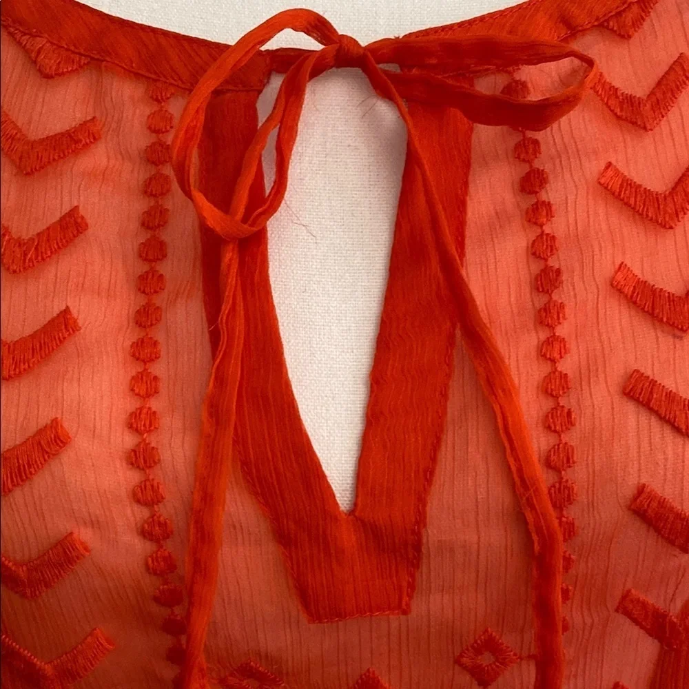 🎉SALE🎉Old Navy Orange Tie Front Tunic with Relaxed Fit - Picture 7 of 14